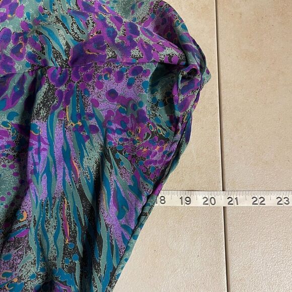 APRIL RAIN 80s does 30s Vintage Flowy Art Deco Midi Dress 4 - Picture 11 of 12